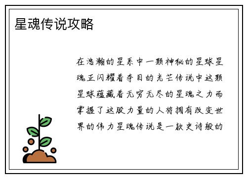 星魂传说攻略